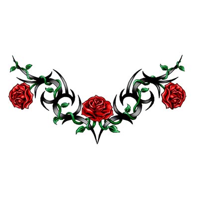 Tribal roses design for lower back Water Transfer Temporary Tattoo(fake Tattoo) Stickers NO.10811